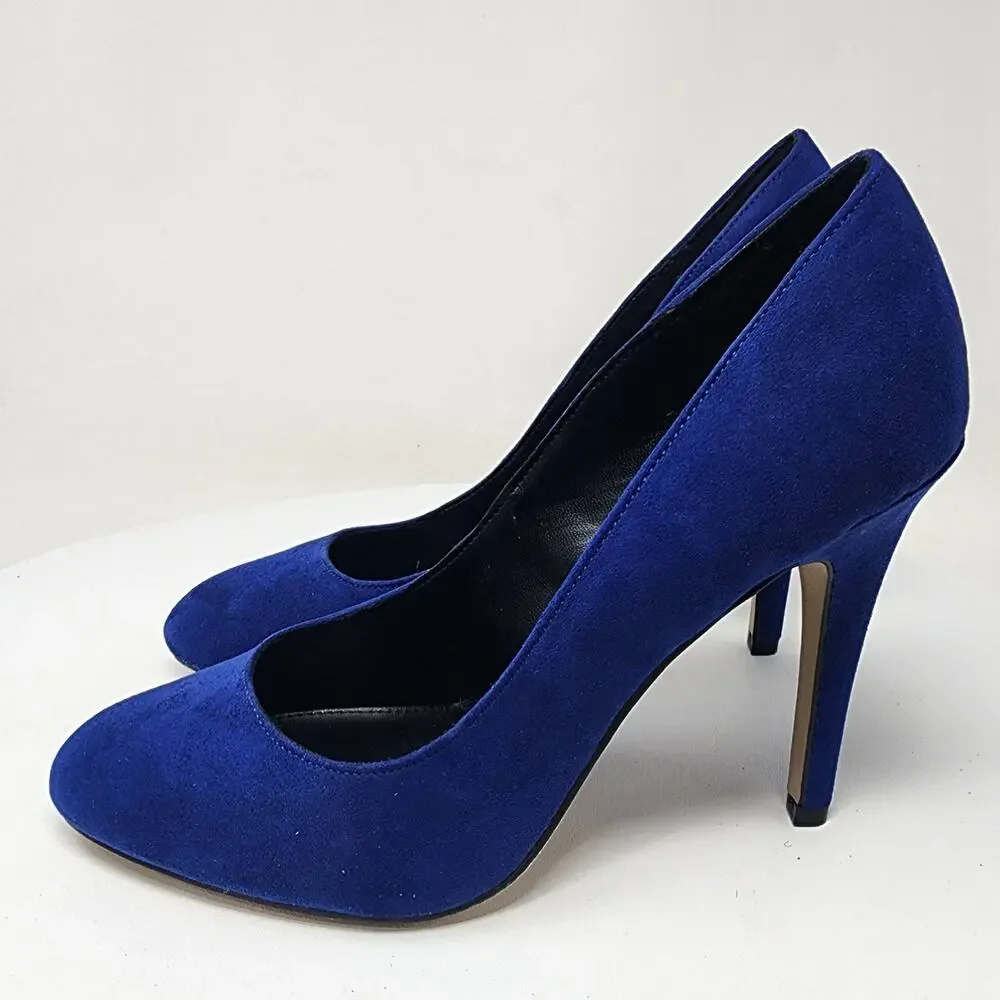 Rock & Republic Gwen Stiletto Pumps Women 9M Royal Blue Faux Suede Almond Toe